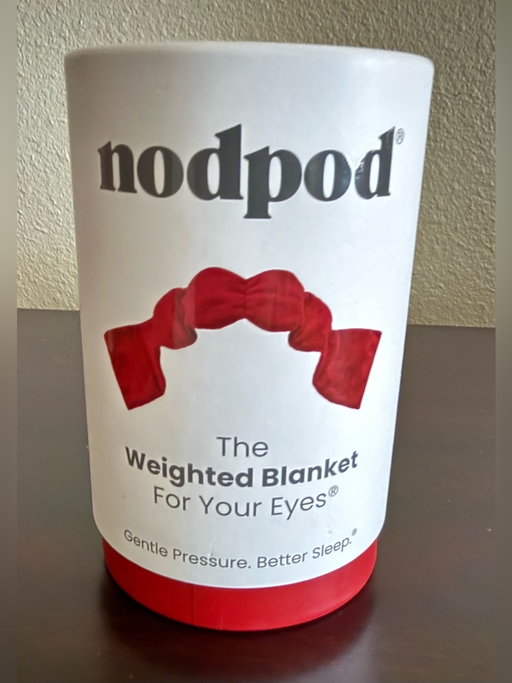Nodpod Weighted Sleep Mask Eye Blanket Deep Pressure Burgundy Red Relaxation - Picture 2 of 3